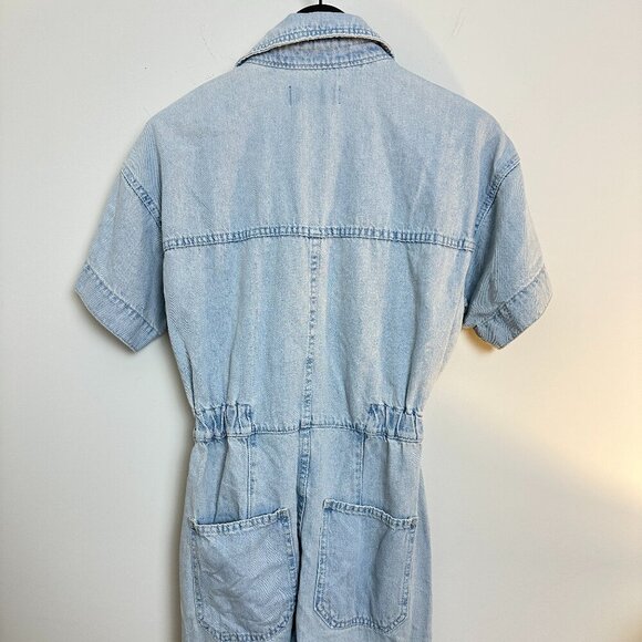 FREE PEOPLE Marci Denim Jumpsuit in Wash Clear Skies Size X-Small - Picture 9 of 16